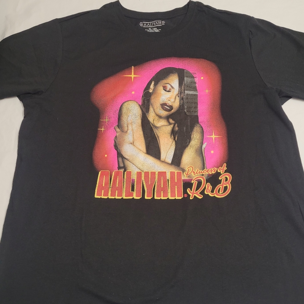 NWT Aaliyah Princess Of R&B T-shirt Mens XL Black